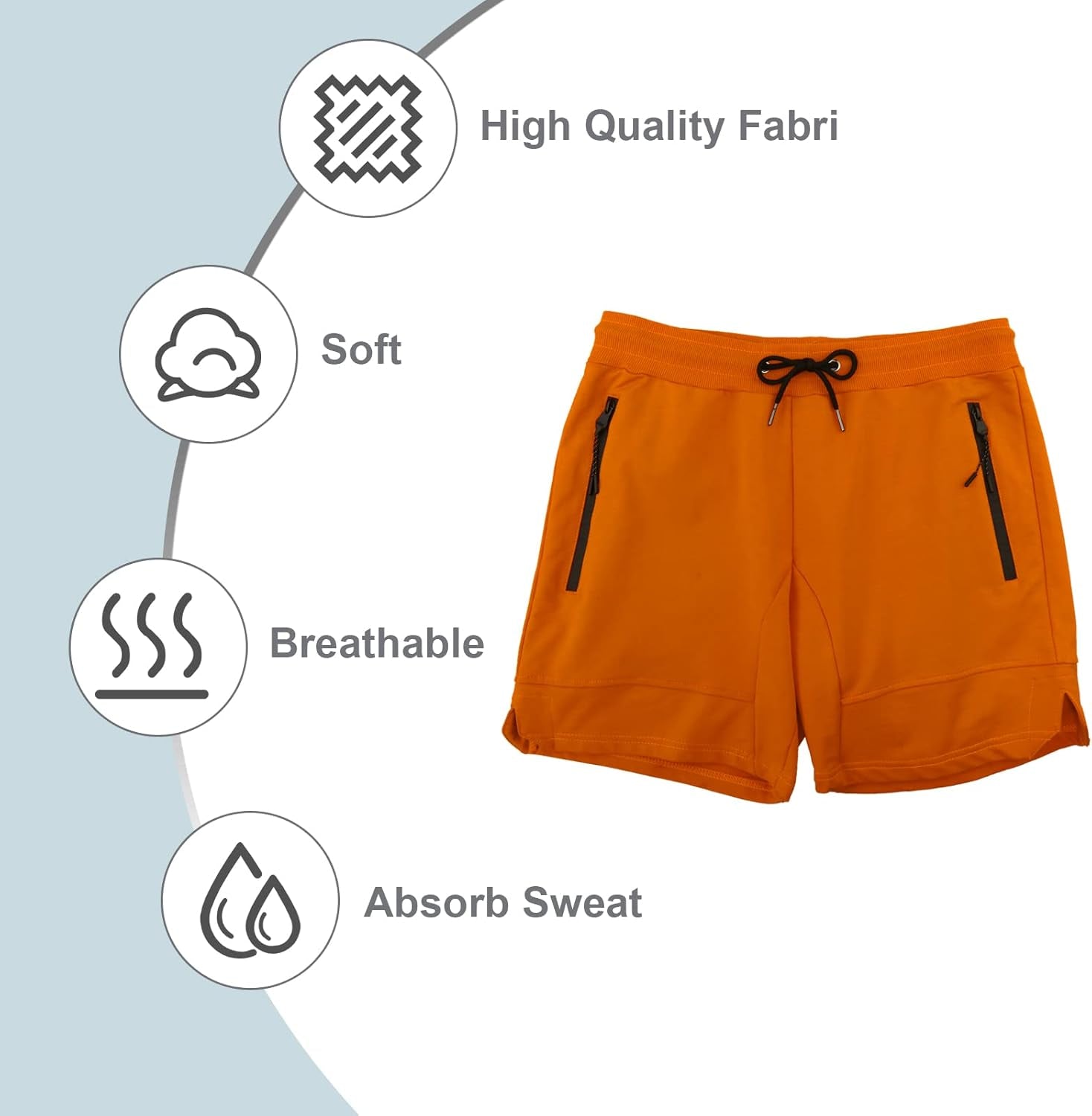 Men'S 5" Gym Workout Shorts,Fitted Jogging Short Pants for Bodybuilding Running Training with Zipper Pockets