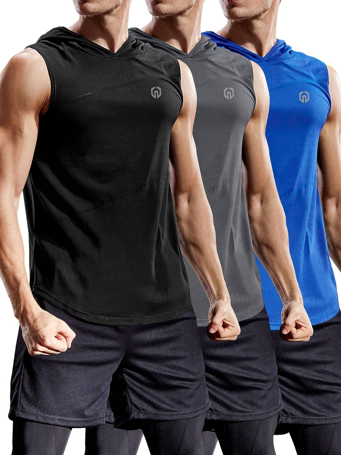 Dry Fit Workout Athletic Muscle Tank Top Running Shirts with Hoods