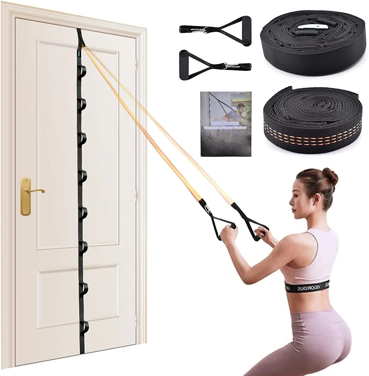 Nylon Door Anchor Strap for Resistance Exercise, Resistance Bands Portable Home Gym.Punching-Free