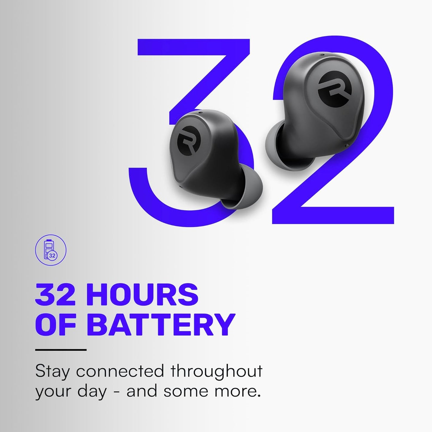 Everyday Earbuds (2024 Edition) - Bluetooth True Wireless In-Ear Buds with 32 Hours Playtime, Multpoint Technology, Extreme Comfort, and Active Noise Cancellation (Carbon Black)