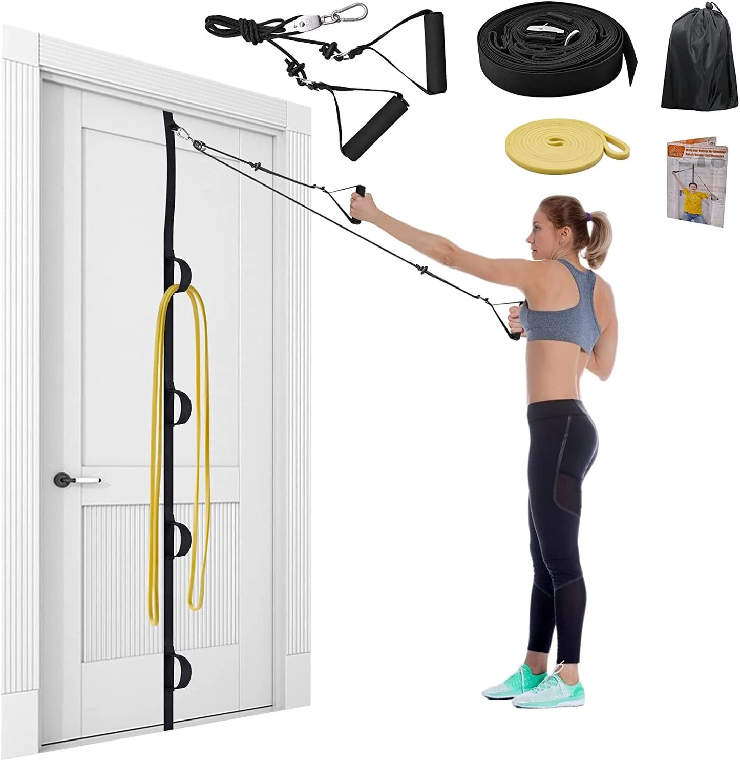 Nylon Door Anchor Strap for Resistance Exercise, Resistance Bands Portable Home Gym.Punching-Free