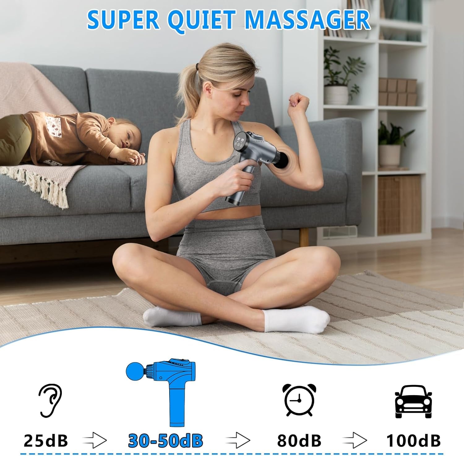 Massage Gun, Muscle Massage Gun for Athletes Handheld Electric Deep Tissue Back Massager, Percussion Massage Device for Pain Relief with 30 Speed Levels 9 Heads,Father'S Day Gifts