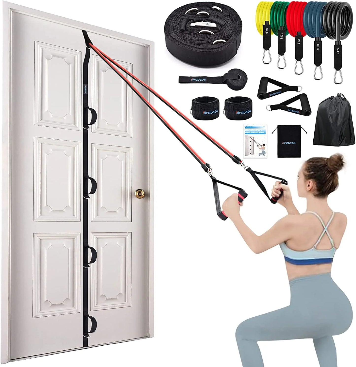 Nylon Door Anchor Strap for Resistance Exercise, Resistance Bands Portable Home Gym.Punching-Free